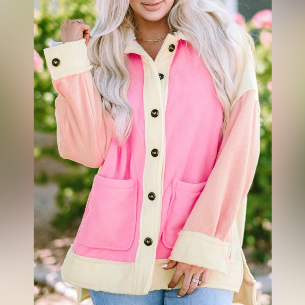 Autumn - patchwork fleece shacket - Picture 2 of 4
